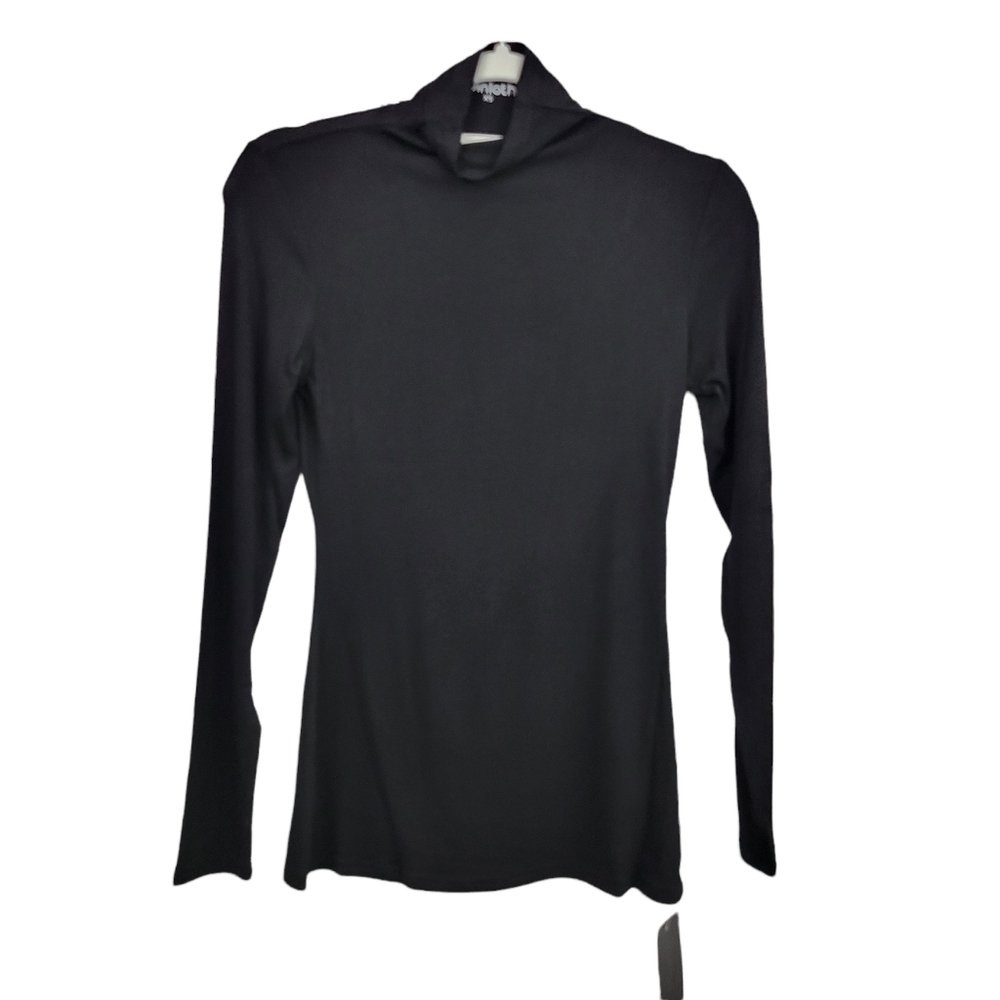 Fuinloth Black Long Sleeve Mock Neck Top Size X-Small